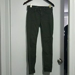 Dark green super skinny ankle jeans